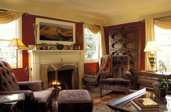 Salón romántico inglés con chimenea salón inglés con chimenea