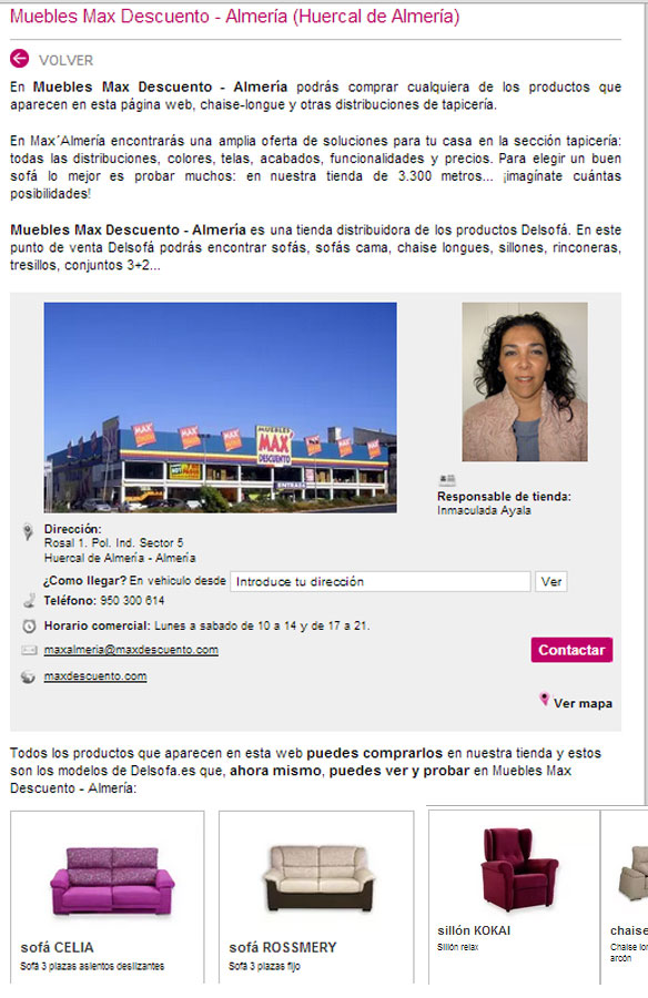 Muebles Max Descuento Almería, tienda oficial de Delsofá.es max-almeria