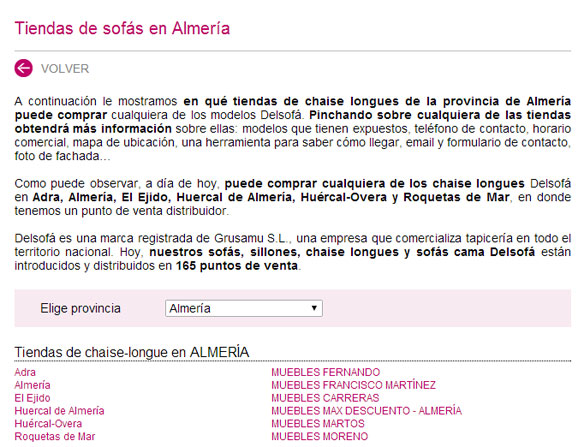 Tiendas Delsofá.es en Almería tiendas-almeria