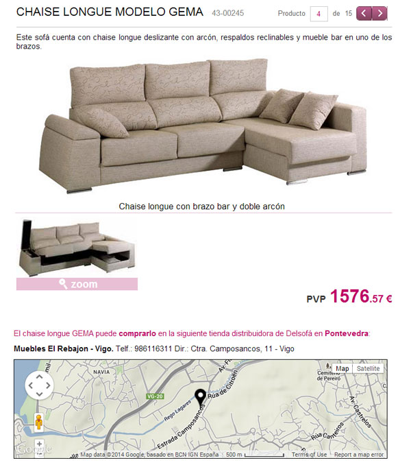 Chaise longue modelo Gema, disponible en la tienda Delsofa.es en Vigo modelo-gema-pontevedra